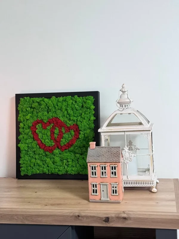 Moos Herz - Wandbild romantisch aus Moos